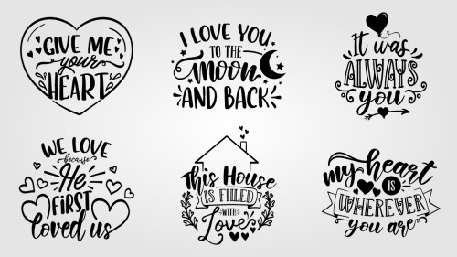 10 Romantic Quotes Vectors