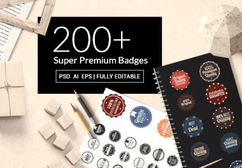 200+ Super Premium Badges with an Extended License