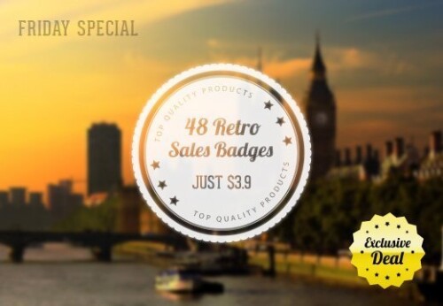 48 Retro Sales Badges