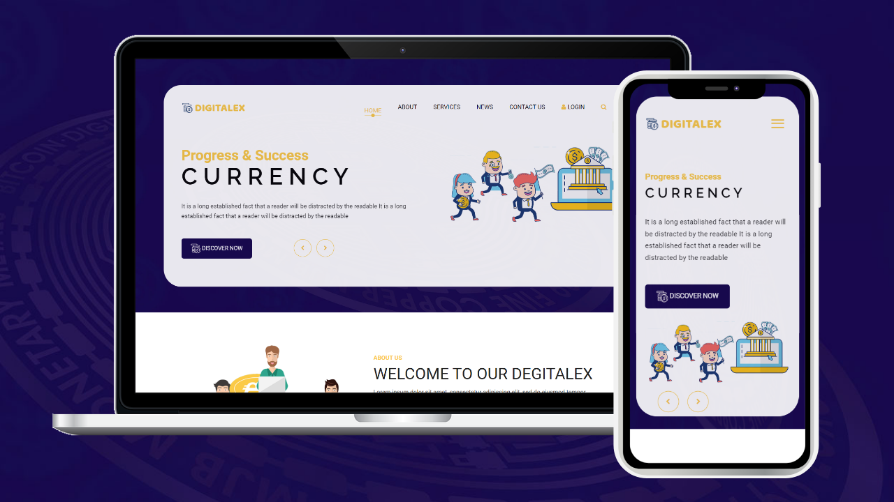 Digitalex - Cryptocurrency and Financial Services HTML5 Template - Image #1