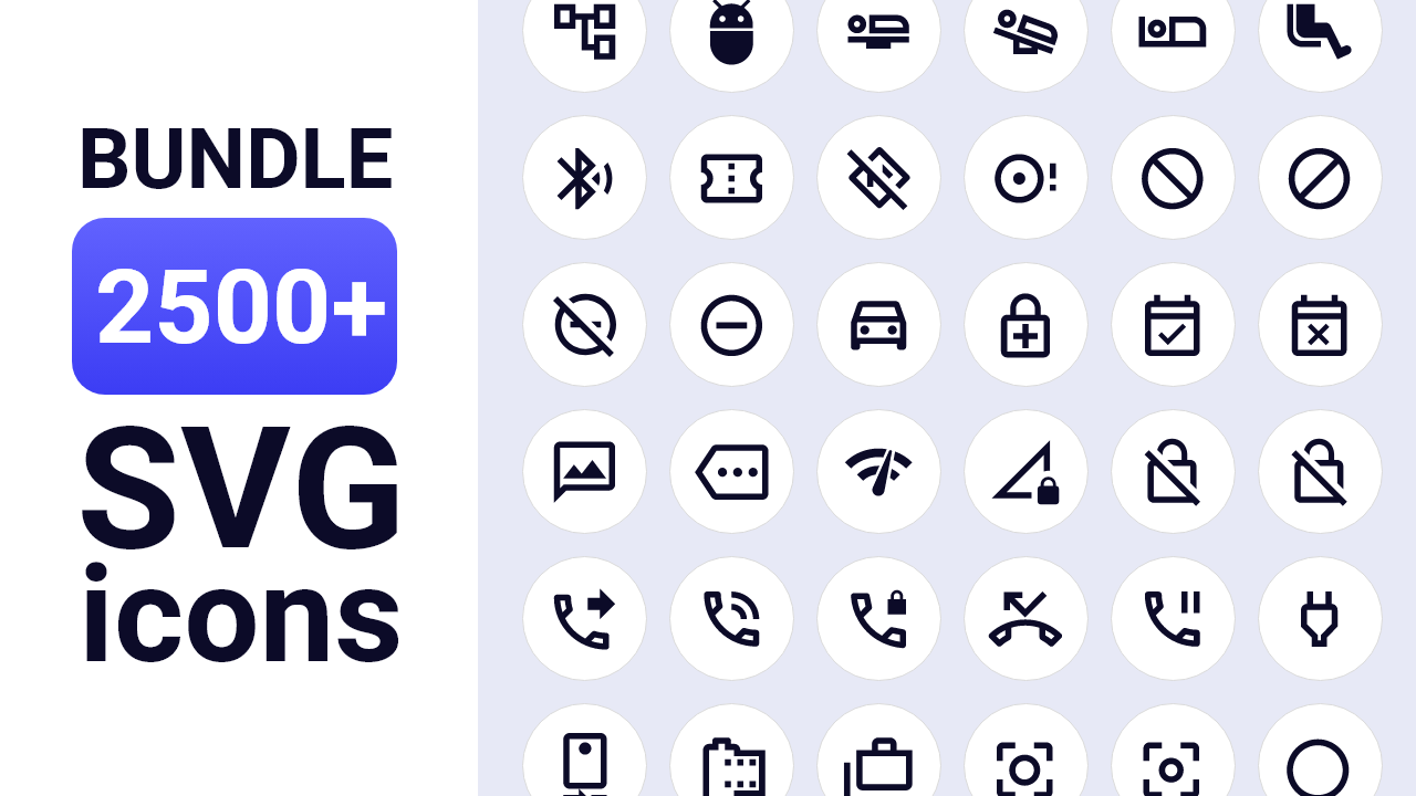 Bundle 2500+ SVG Icons - Comprehensive Icon Pack for All Needs - Image #1